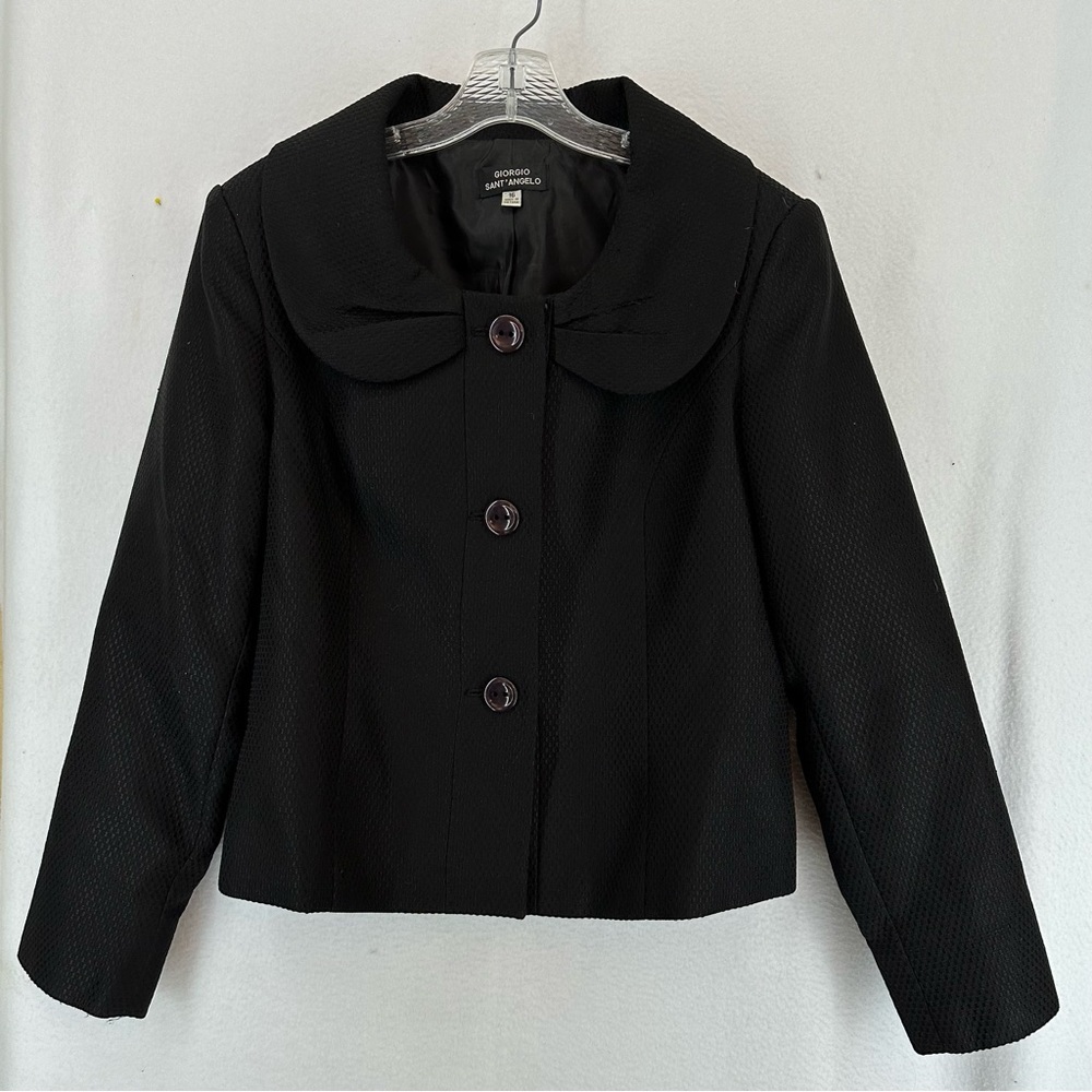 Giorgio Sant’Angelo‎ Button Blazer Vintage Size 16 Black